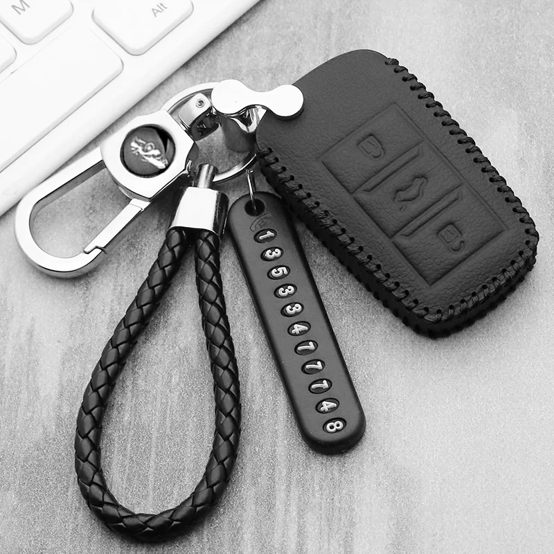 Leather car key case for Changan CS75 EADO CS35 RAETON CS15 V3 V5 V7 2018 Key Cover Case Remote Folding Shell Accessories nwe