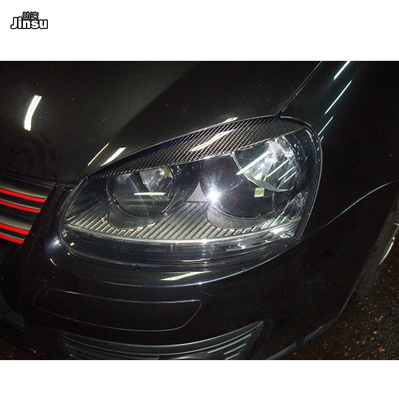 

High Quality Real Carbon Fiber decoration Headlights Eyebrows Eyelids cover for VW golf 5 MK5 GTI R32 2005 2006 2007 2008 2pcs