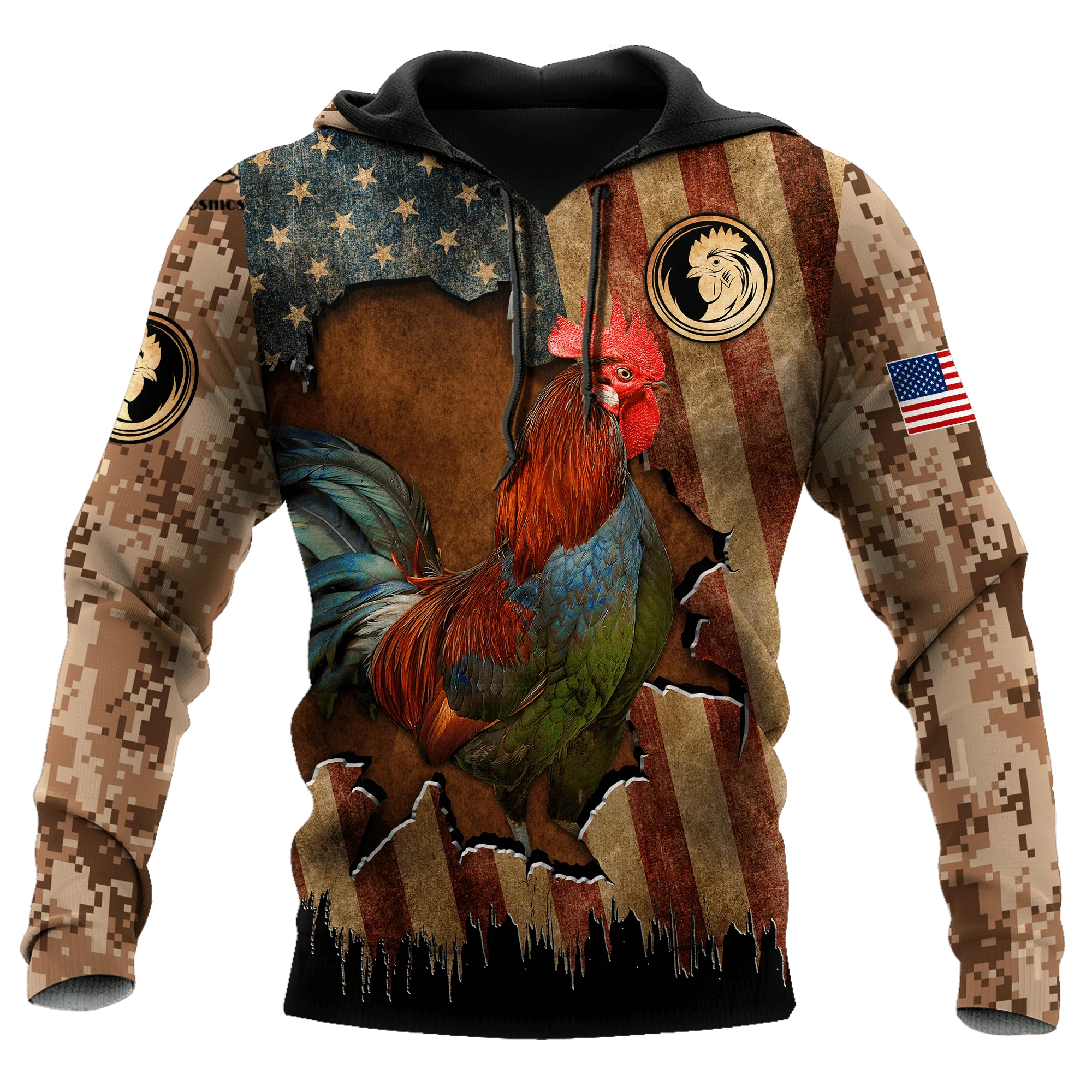 

PLstar Cosmos 3Dprint Newest Animal Rooster Flag Funny Art Premium Streetwear Unisex Unique Casual Hoodies/Sweatshirt/Zip Style2