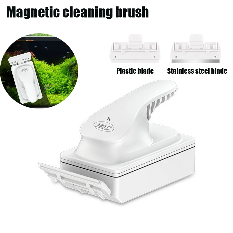 Strong Magnetic Aquarium Cleaner Glass Brush Fish Tank Cleaning Fish Tank Glass Cleaner Brush Algae Scraper for Aquarium