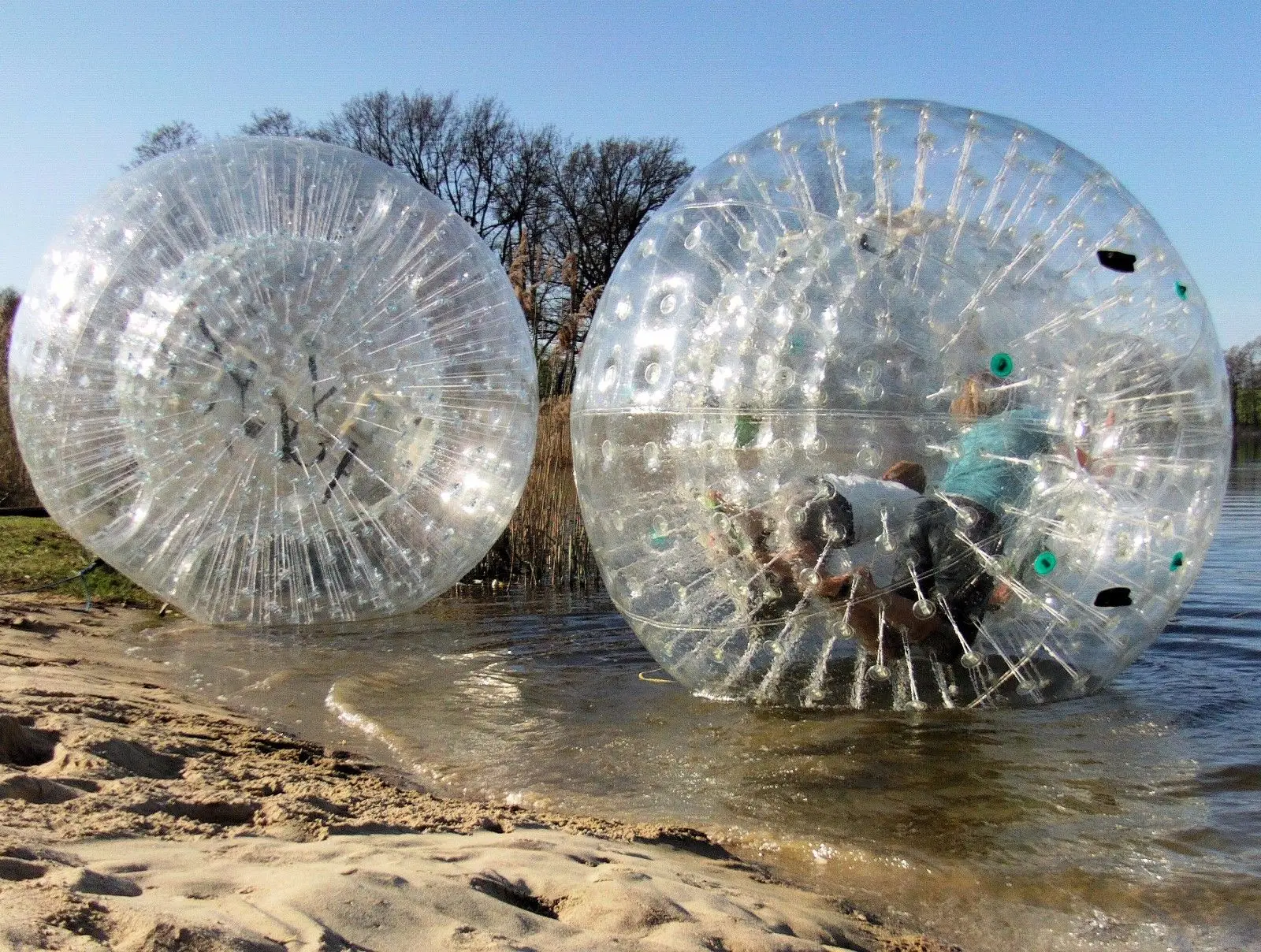 HIBADOU Water Walking Zorb Ball, 2,5 m, 8,2 stopy ludzka piłka dla chomika, nadmuchiwana piłka bąbelkowa, z pompką