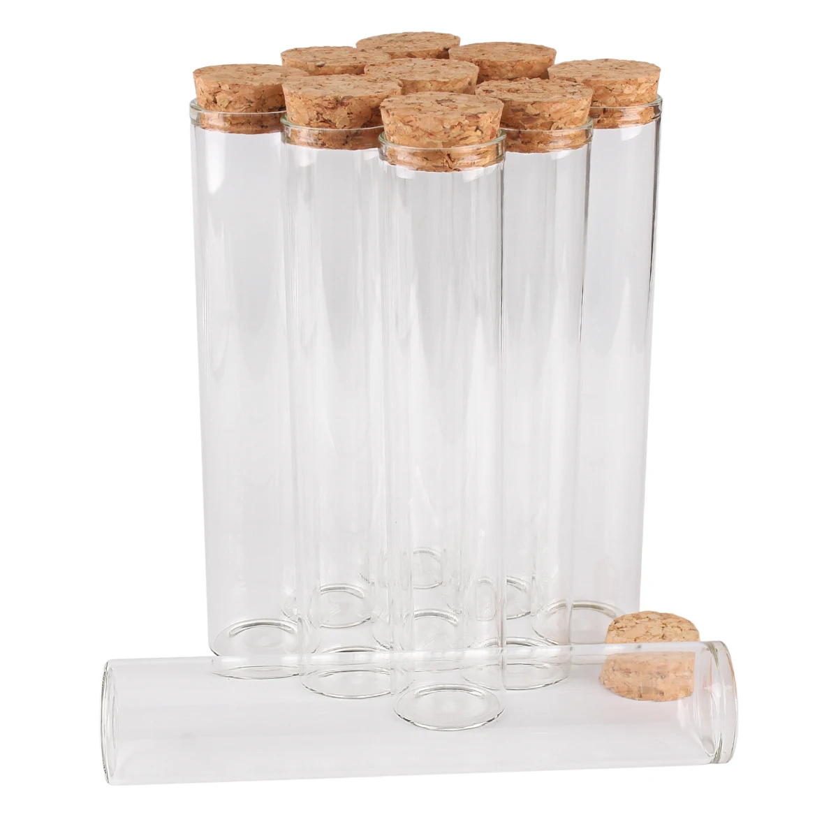 

24 pieces 80ml 30*150mm Lab Test Tubes with Cork Stopper Spice Bottles Container Jars Vials DIY Craft