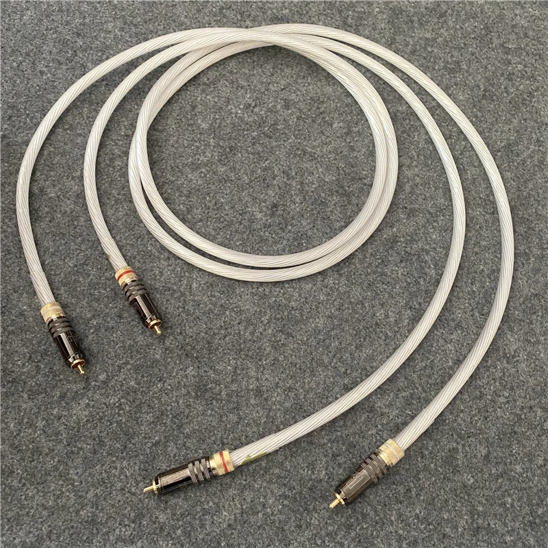 

hifi 5NOCC WBT RCA Cable Crystal Silver Audio Line for HiFi Home Theater CD DVD Amplifier