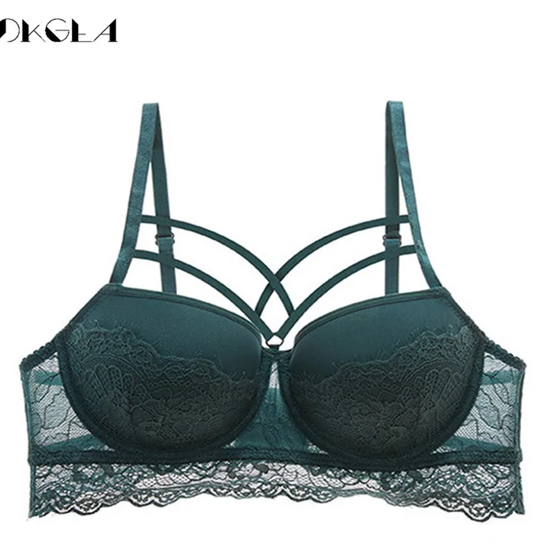 Classic Black Sexy Bra Push Up Brassiere Lace Bandage Embroidery Lingerie Women Thick Gather Underwear Cotton Bras A B C Cup