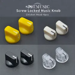 Screw Locked 4PCS Multi Color Guitar Pedal Pointer Knobs Portable Hard Plastic Guitar Effects Pedal Knobs 1/4 Inch Shaft Design