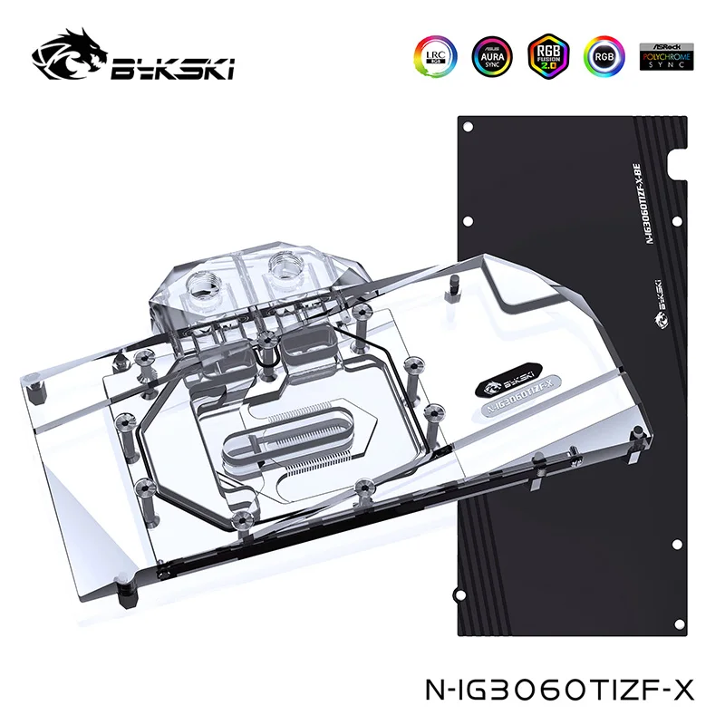 Bykski Water Cooler For Colorful Geforce RTX 3060Ti,3060 8G ,With Back Plate Full Cover Water Block,N-IG3060TIZF-X