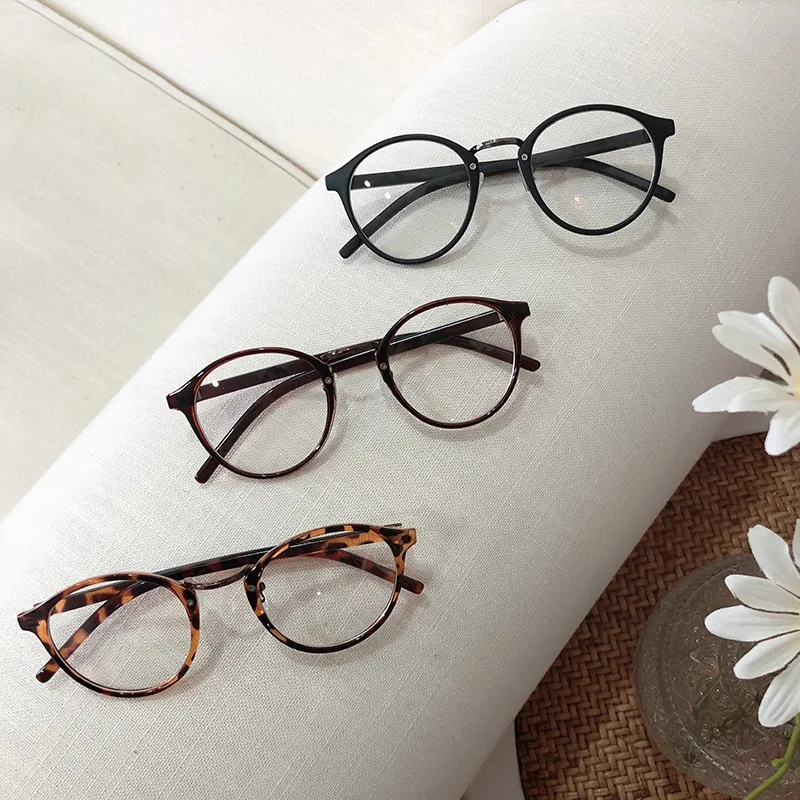 VWKTUUN Round Glasses Frame Clear Lens Eyeglasses Vintage Metal Myopia Glasses Frame Fake Glasses Student Optical Glasses Frames