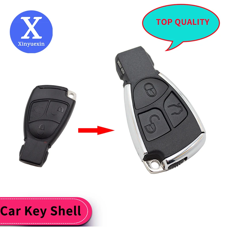 

Xinyuexin Uncut Blade New Modified New Smart Remote Key Shell 3 Buttons for Mercedes Benz B C E S ML CLK CL W203 Super Quality