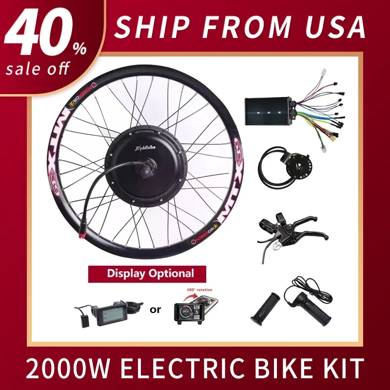 135mm drop out High Power E Bike Kit 52v 2000W Electric Bike Conversion Kit For 20