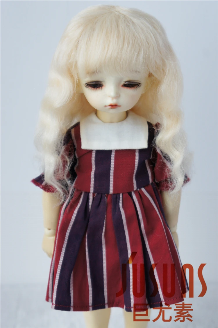 JD258 5-6 zoll 6-7 zoll Lange Smart Weiche Welle Mohair Puppe Perücken 1/8 1/6 OB11 YOSD Mode BJD Puppe Zubehör