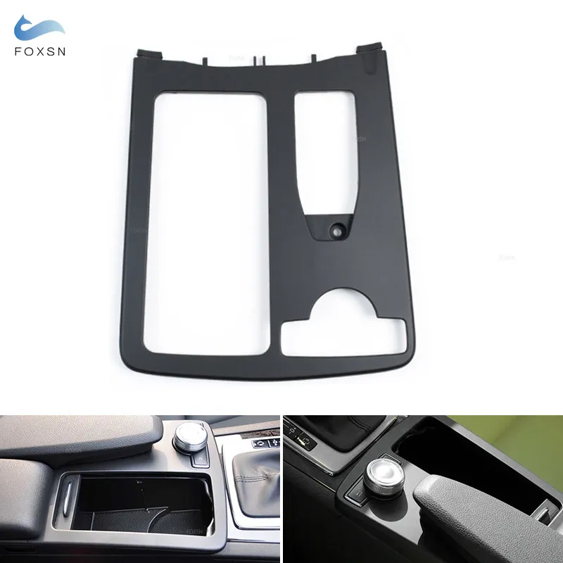 Lhd para mercedes benz w204 c180 c200 c300 w212 e300 acessórios do carro console central suporte de copo água obturador quadro exterior capa