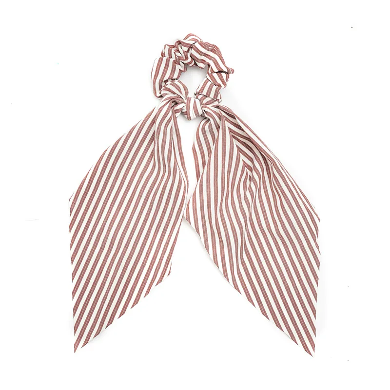 2024 Women Stripe Scrunchie Elastic Handmade Ponytail Hair Rope Korea Trendy Ribbons Chouchou Schrunches Hair Accessories