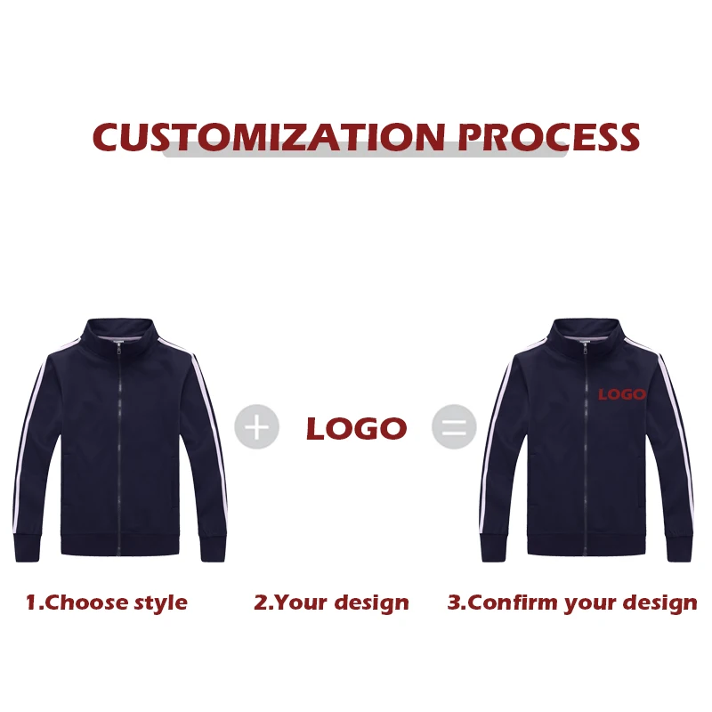 Autumn Winter Stand-Up Collar Zipper Jacket Group Custom LOGO Design Mens And Womens Trend Casual Coat