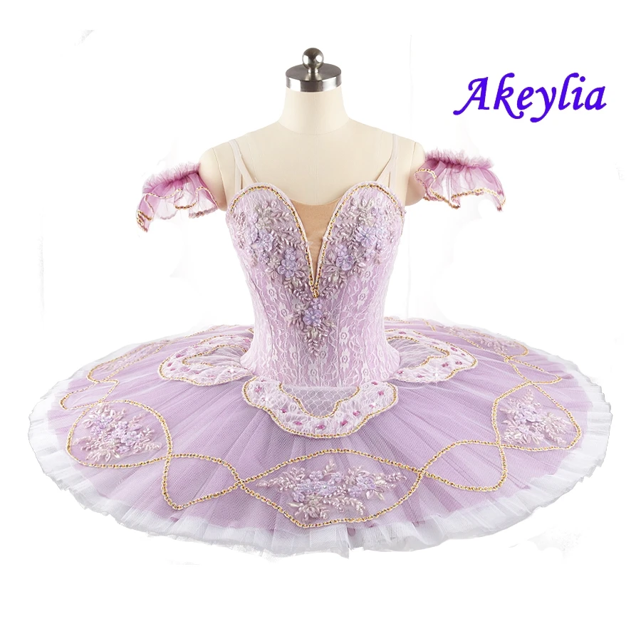 Girls Lilac fairy Doll Ballet Tutu professional red competition Stage Costumes dress female Ballet Pancake Tutu purple for Adult