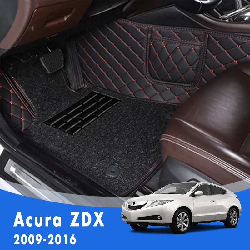 

Car Floor Mats For Acura ZDX 2016 2015 2014 2013 2012 2011 2010 2009 Luxury Double Layer Wire Loop Carpets Styling Accessories