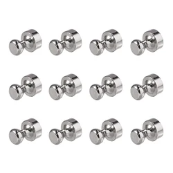 12pcs Metal Magnetic Push Pins Magnets Hooks Hanger for Refrigerator Whiteboard Map Calendar Home Office School Supplies