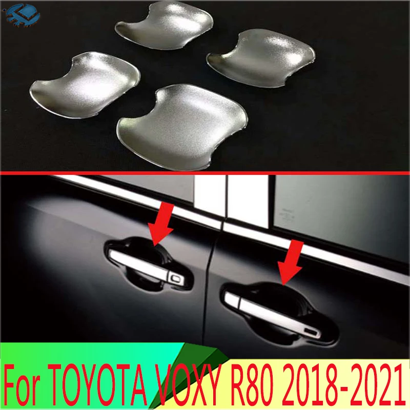 For TOYOTA VOXY/NOAH R80 2018-2021 ABS Chrome Door Handle Bowl Cover Cup Cavity Trim Insert Catch Molding Garnish