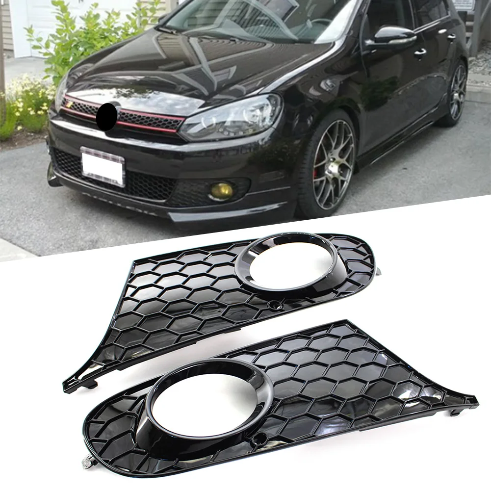 1 Pair Car Honeycomb Front Bumper Fog Light Lamp Cover For VW Golf 6 For Volkswagen Golf MK6 Non-GTI 2009 2010 2011 2012 2013