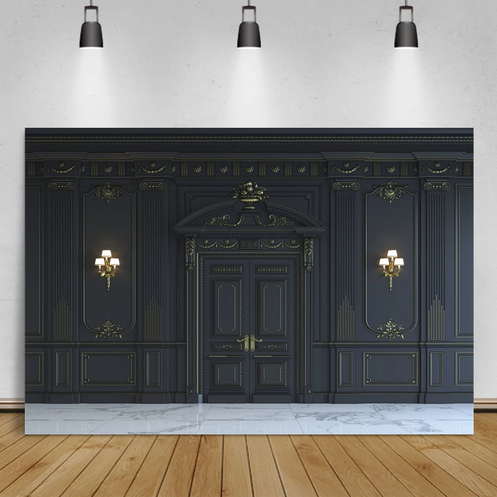 Laeacco 빈티지 세련된 벽 램프 테이블 나무 바닥 파티 어린이 가족 촬영 사진 배경 사진 배경 사진 스튜디오