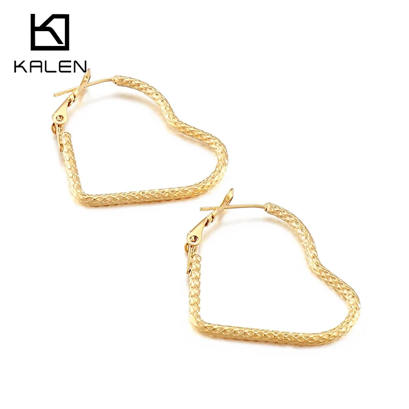 KALEN 3 Colors Earrings For Women Gold Color Fashion Jewelry Pendant Trend Gift Hanging Dangler Eardrop Female Heart Earring