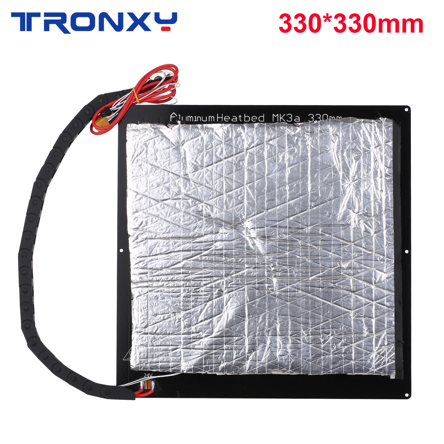 Tronxy 24V 3D Printer Upgrade Hotbed MK3 Heating Platform Aluminum Plate 330*330*3mm with Wire and Insulated Cotton for X5SA