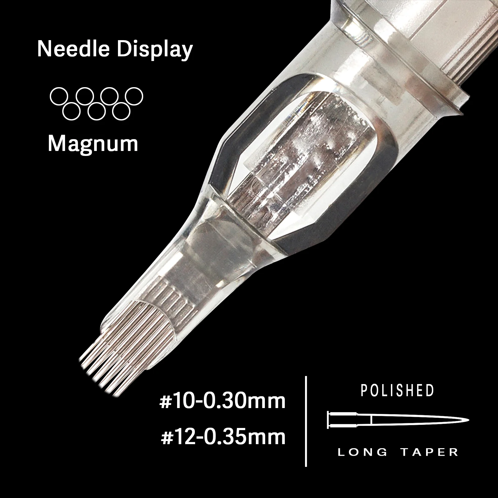 EZ Revolution Tattoo Cartridge Magnum (M1) Needles #12 (0.35 MM) #10 (0.30) Long Taper for Rotary Machine Supply 20 Pcs/Box