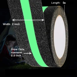 Non-Slip Grit Tread Tape with Waterproof Adhesive Anti-Skid Traction Luminous Marker For Steps