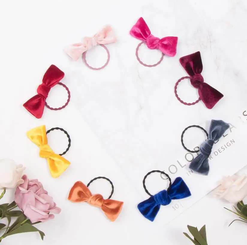 2 шт. новые бархатные ленты для волос с бантом, модная веревка для волос с бантом для женщин и девочек, аксессуары для волос, милые заколки для волос с бантом Q65