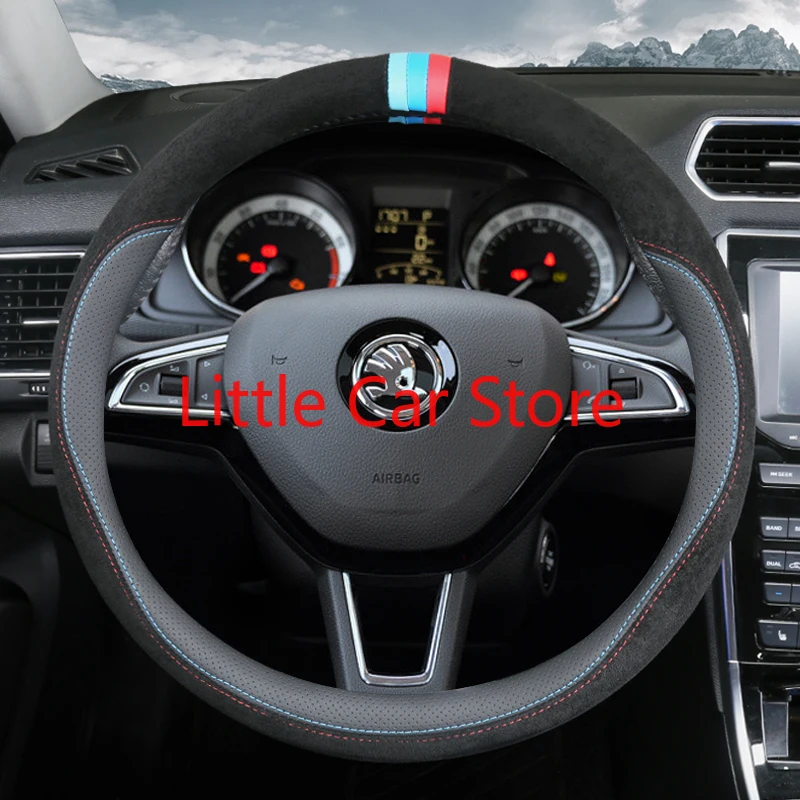 Universal Type Non-slip Steering Wheel Cover For Skoda Karoq KODIAQ Octavia Superb Kamiq Car Interior Accessories