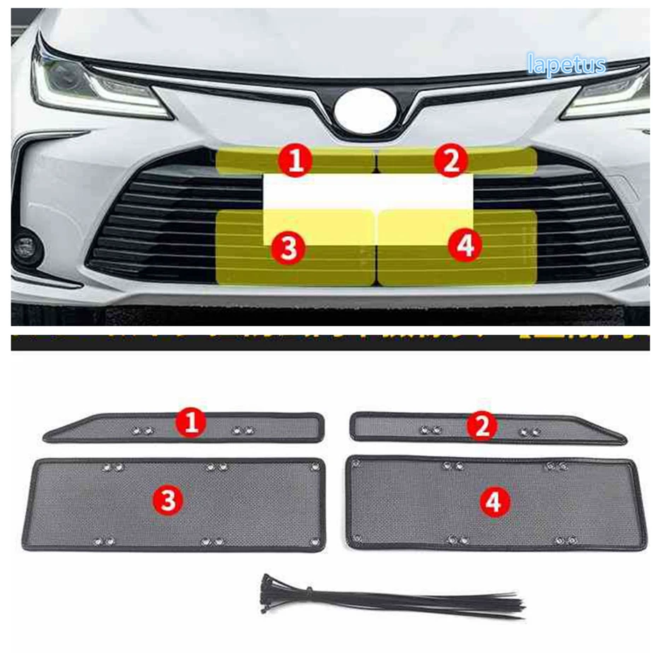 Screening Mesh Front Grille Insert Net Protection Cover Kit Trim Fit For Toyota Corolla 2019 - 2023 Exterior Refit Accessories