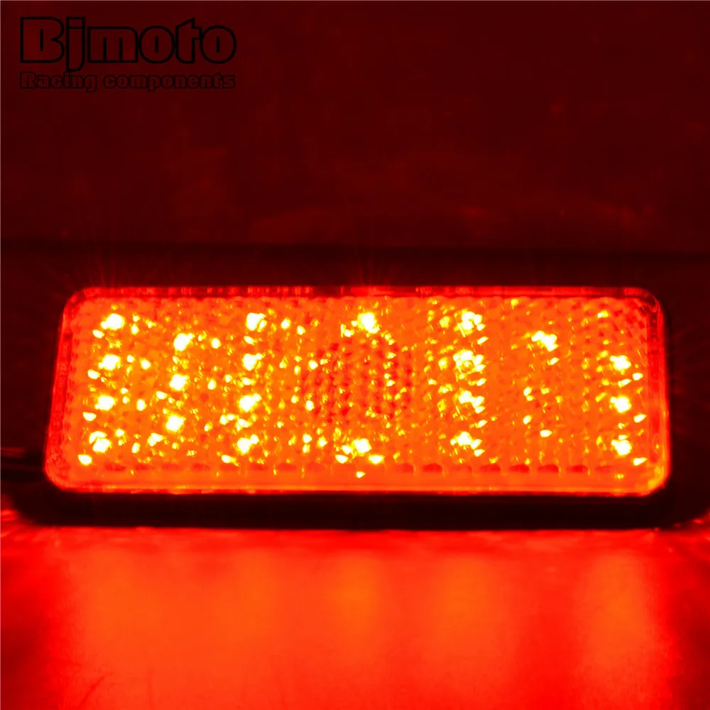 BJMOTO Rectangle Motorcycle Reflector Tail Brake Turn Signal Light Lamp 20LED Car/ATV LED Reflectors/Truck Side Warning Lights