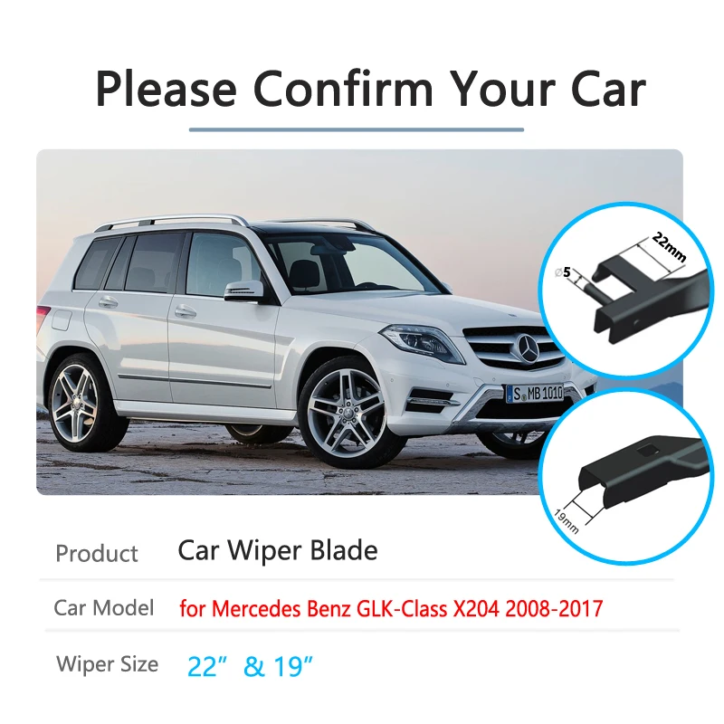 for Mercedes Benz GLK Class 280 300 350 200 220 320 X204 CDI 4Matic Windshield Wipers Car Wiper Blade Car Accessories Stickers