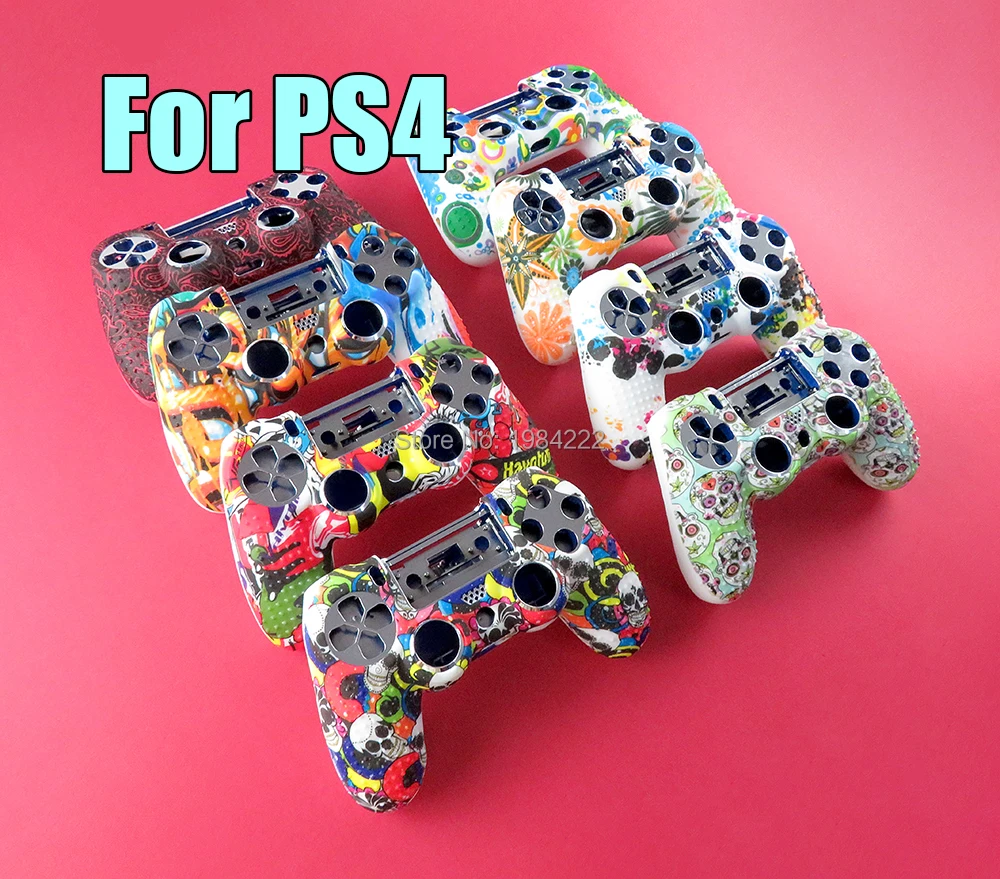 Dla Playstation 4 PS4 Pro PS4 Slim Gamepad Protect kamuflaż Camo żel silikonowy osłony miękkie etui obudowa ochronna Graffiti