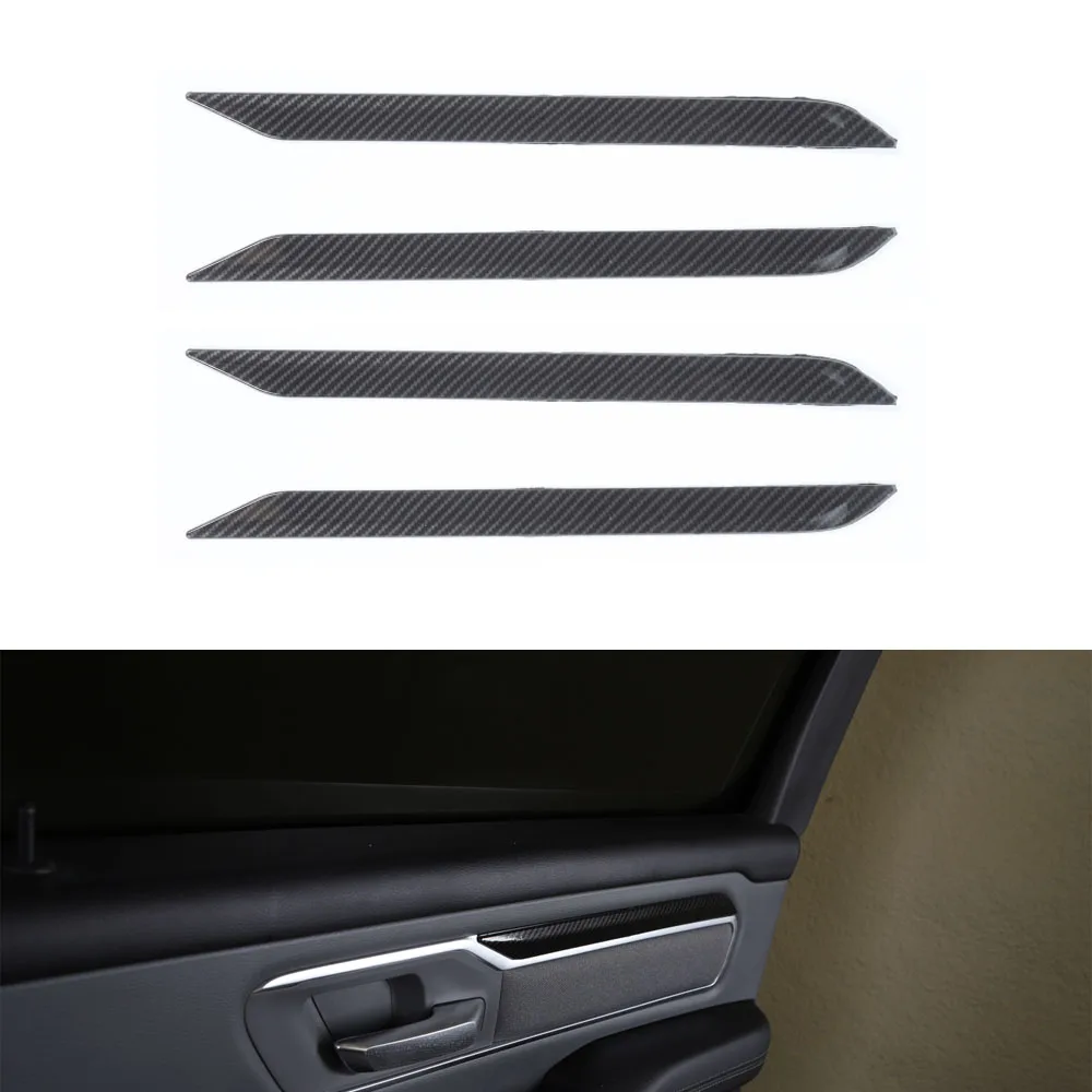 

For Dodge Ram 2018 Up Car Door Inner Panel Decoration Strips ABS Trim Styling 4pcs