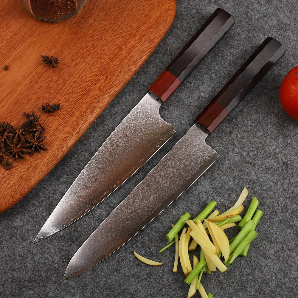 

67 Layers Japanese Damascus VG10 Steel Chef's Kitchen Octagonal Ebony Handle Professional Slicing Cooking Tool Knife