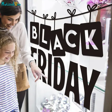 Black Friday Sale Window Sticker Word Decor Removable Murals Discount Logo Attract Customers Decals YT3571