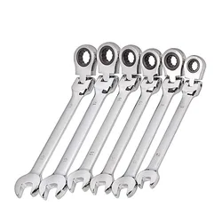 Flexible Ratchet Action Wrench, Spanner Nut Tool Head, Metric Spanner, Open End and Ring Wrenches, Tamanho da ferramenta 8mm-13mm