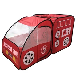 Fire Truck Shape Kids Children Play Tent  Up Playhouse Home Indoor Garden Outdoor Toy Activities