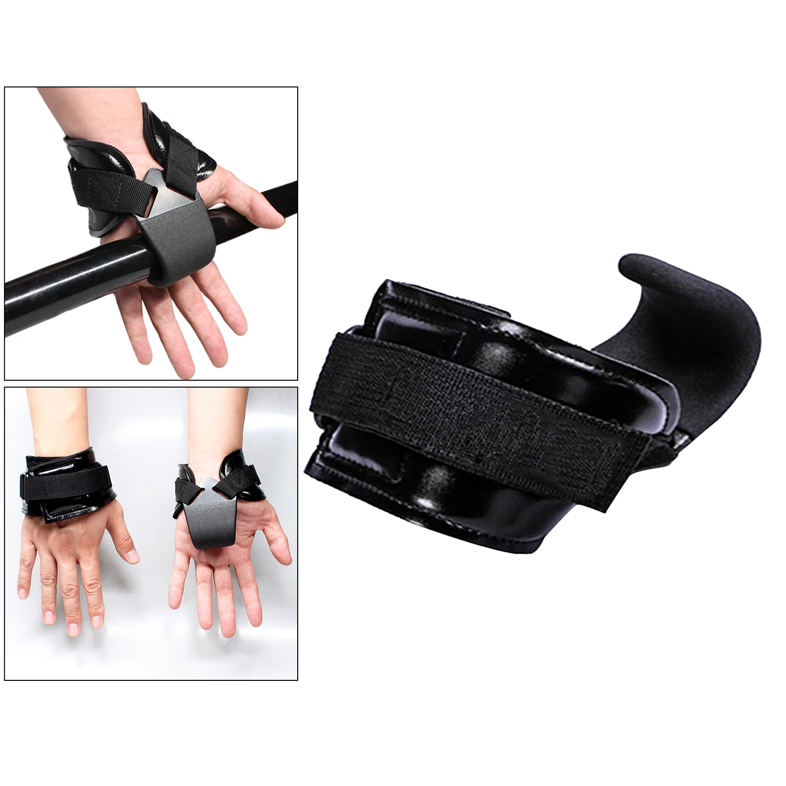 2 PCS Adjustable Steel Hook Grips Straps Weight Lifting Strength Training Gym Fitness Wrist Support Lift Straps Pull-up Hook