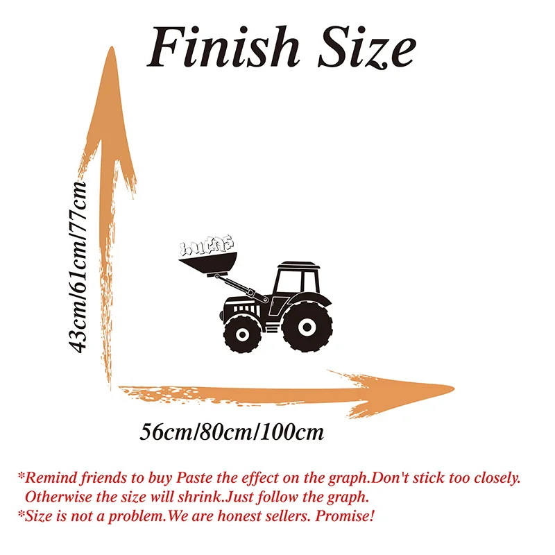 Custom Name Construction Tractor Wall Sticker Personalized Name Truck Crane Wall Decal Nursery Kids Room Vinyl Home Decor - Image 3