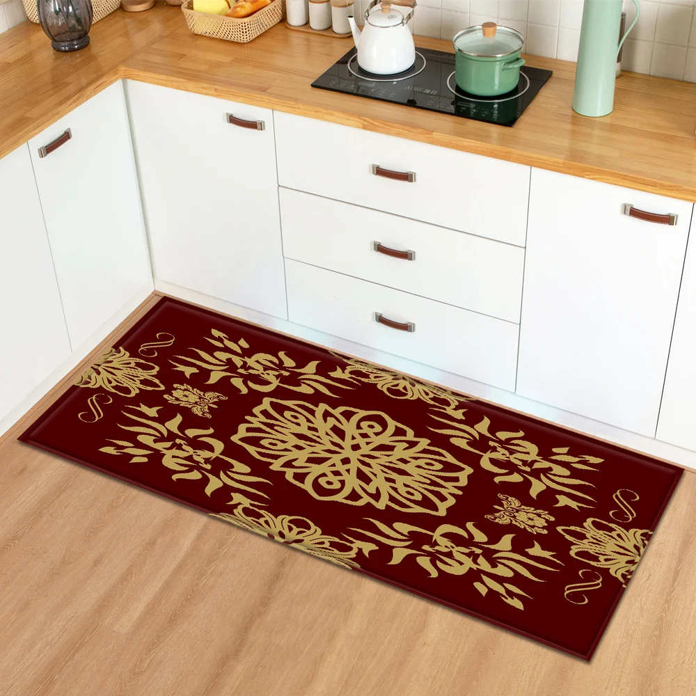 Marble 3D Wood Grain Pattern Bedroom Hallway Anti-Slip Rug Kitchen Carpet Absorbent Mat Doormat for Entrance Door Long floor mat