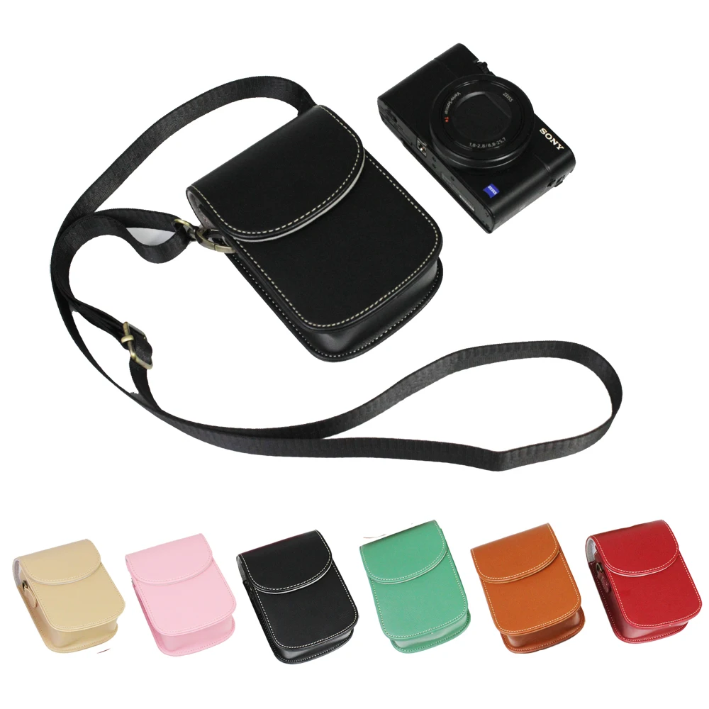 New PU Leather Camera Case Bag For Sony ZV1 RX100 VII HX90 RX100M2 RX100M3 M4 RX100 VI RX100 VII RX100 VI  WX500 