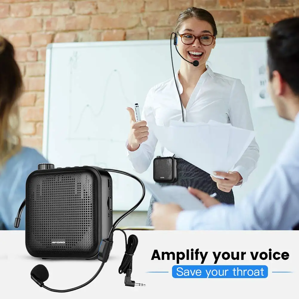 Portable Voice Amplifier Megaphone Mini Audio Speaker With Microphone Rechargeable Ultralight Loudspeaker For Teachers