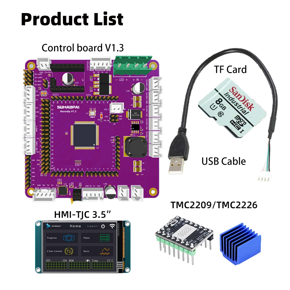 SUMAOPAI 3D Printer Solution Motherboard DLP/LCD Light Curing NANODLP System Official Control Board V1.3 Touch Version