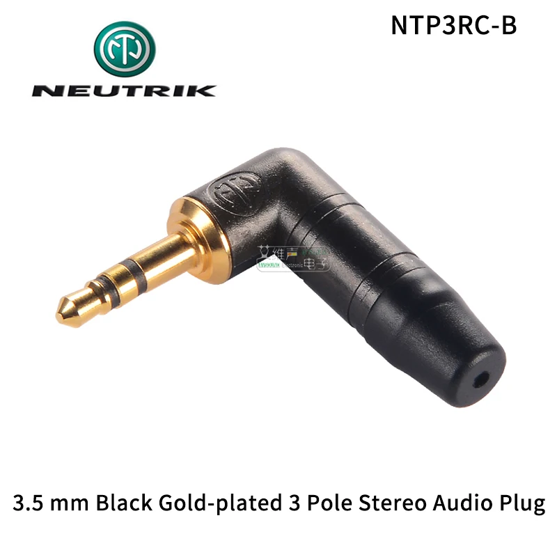 3.5mm 3 Pole Stereo Audio Plug NTP3RC-B 3.5mm Right-angle HiFi Earphone Male Headset Adapter Solder Audio Jack for DIY Headphone