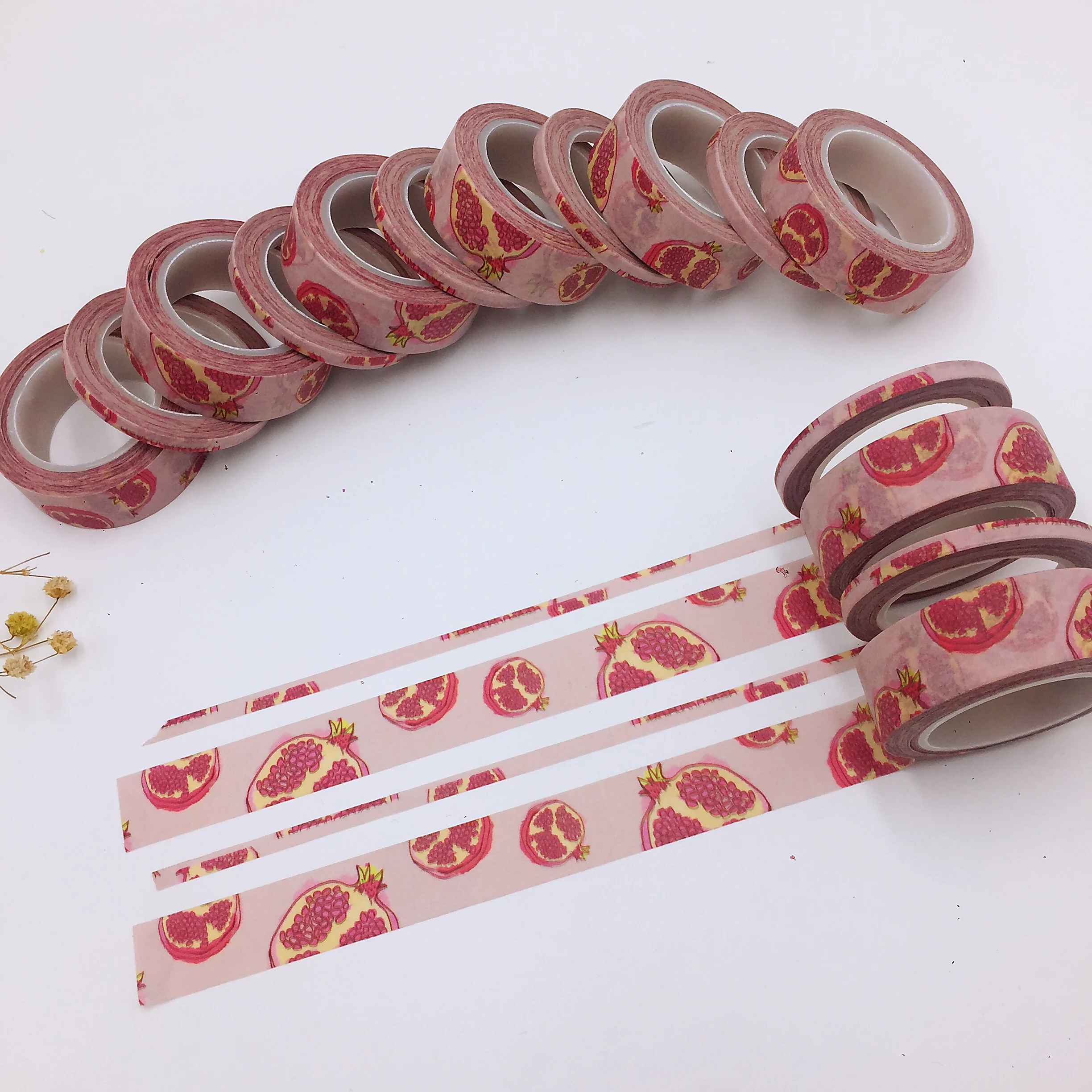 8pcs fruit tape + 6pcs string tape high quality  washi paper  tape/15mm*10m*8pcs  Pomegranate PARTY  masking  japan washi tape