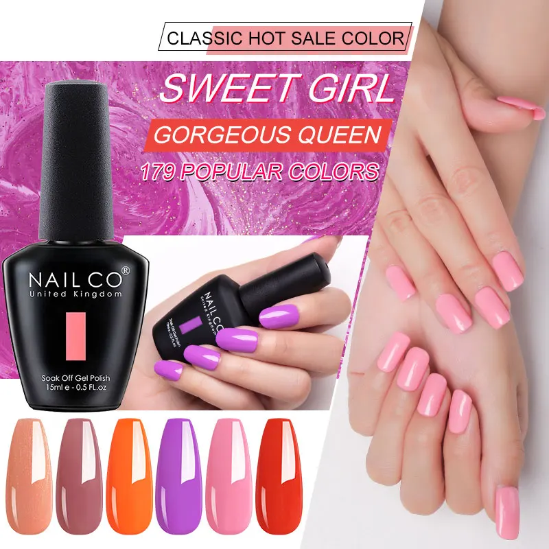 

NAILCO 47 Classic Hot Sale Popular Colors Gel Nail Polish Rich In Natural Resins UV Art Semi Permanent Varnish Soak Off Gel