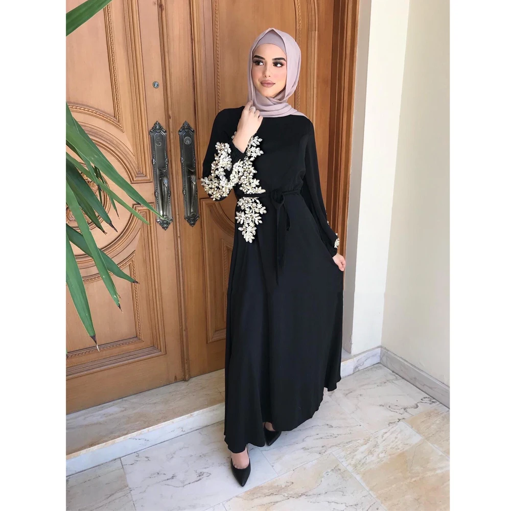 Imagem -05 - Vestido Ramadan Kaftan para Mulheres Muçulmanas Dubai Abaya Turquia Hijab Islam Caftan Vestidos Marocain Eid Mubarak Robe