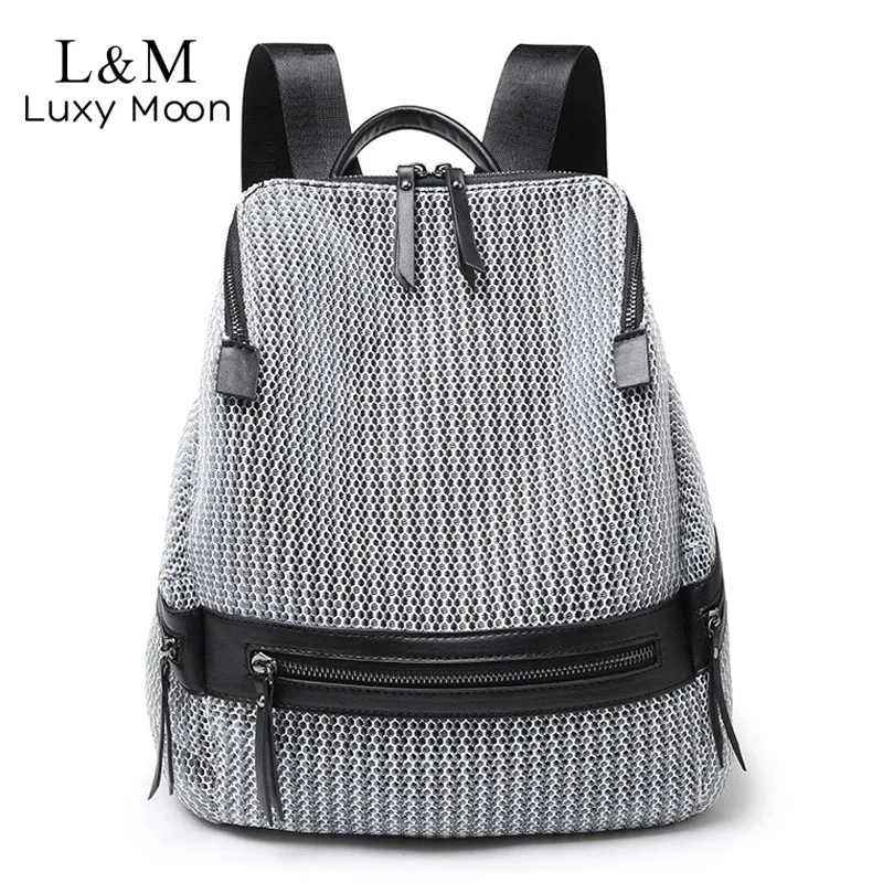 Women's Nylon Mesh Backpack Casual Women Large Backpacks School Bags for Teenage Girls Female Lightweight Travel Rucksack XA250H