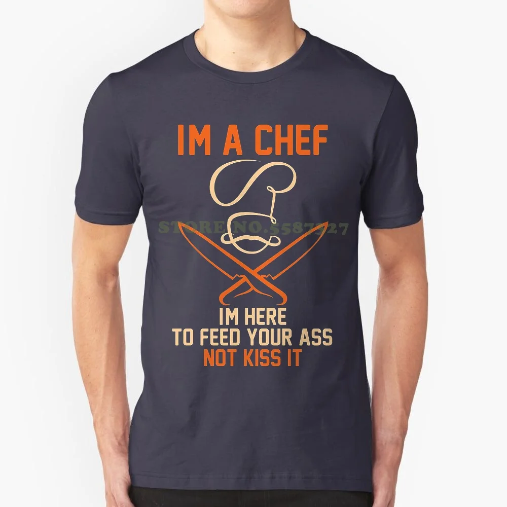 Top Tee 100% Cotton Humor Men Crewneck Tee Shirts Doozygifts99 Funny Cooking-I'm A Chef-I'm Here To Feed T Shirt